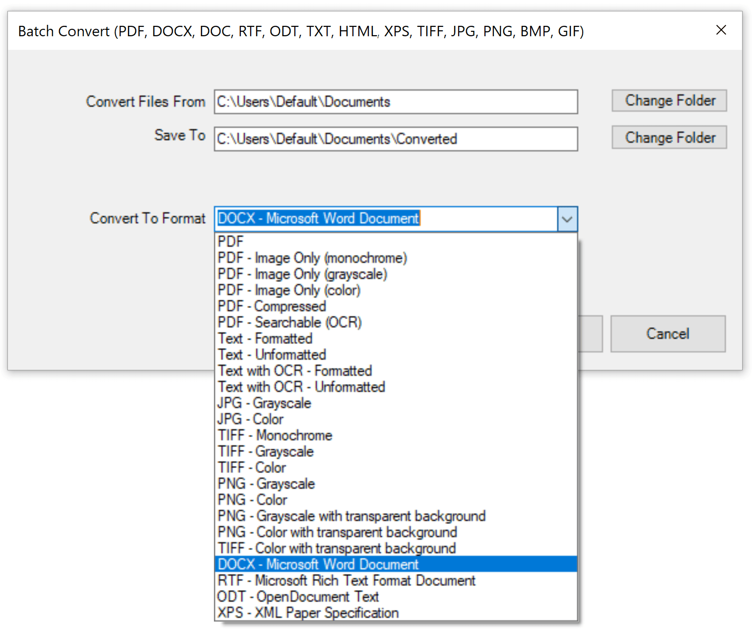 Batch Convert DOC To DOCX